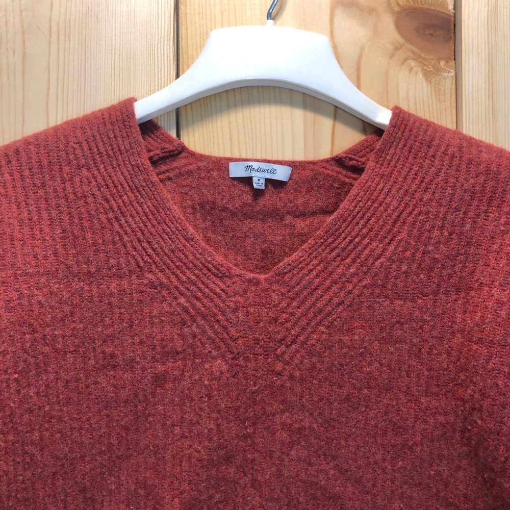 Madewell rust color sweater 100% merino wool med - Picture 3 of 8
